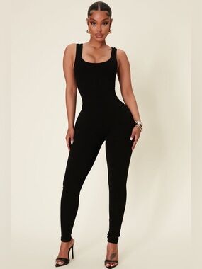 Black bodycon jumpsuit